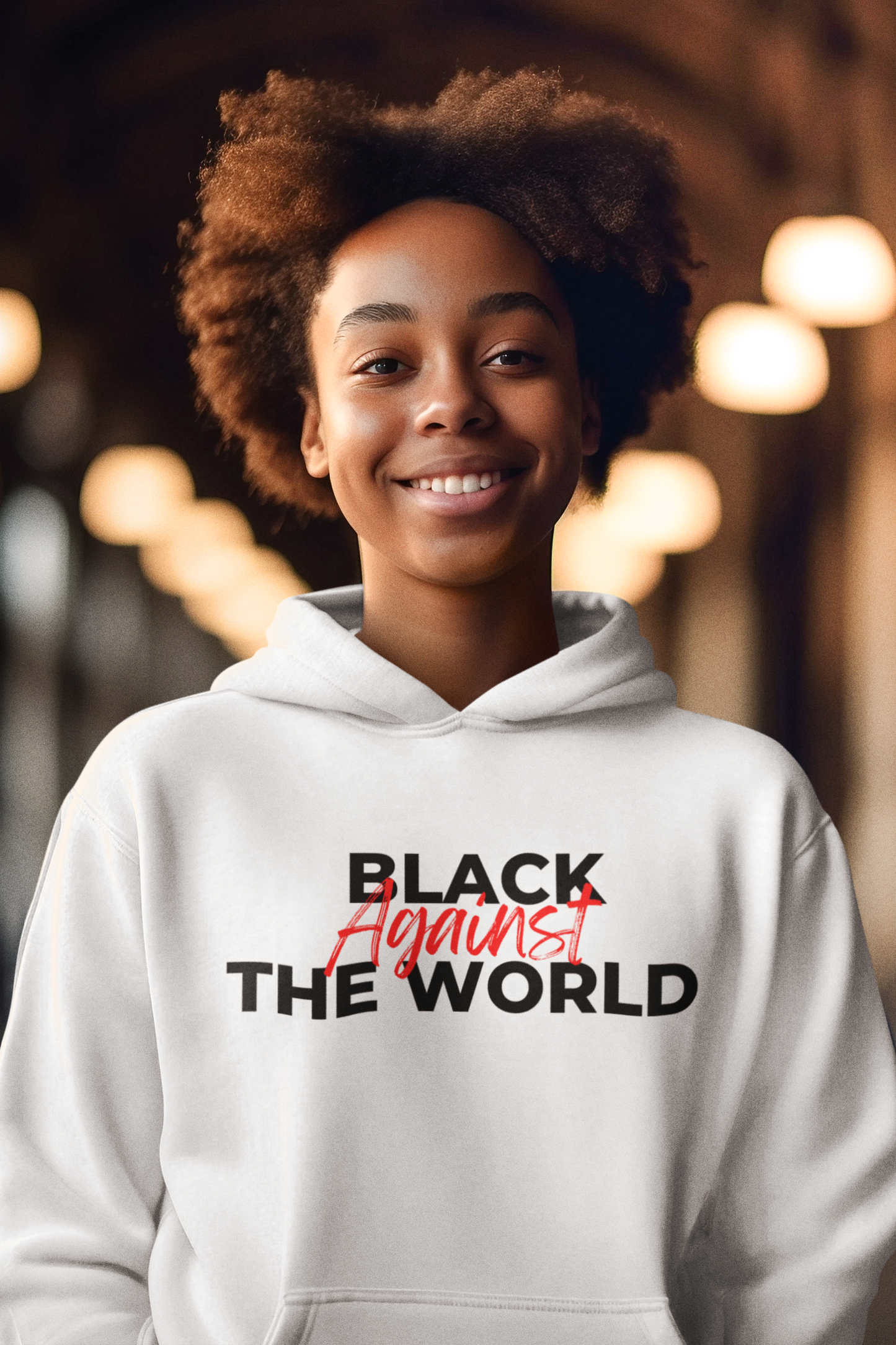 BATW Design 2 Premium Eco hoodie WHITE Unisex