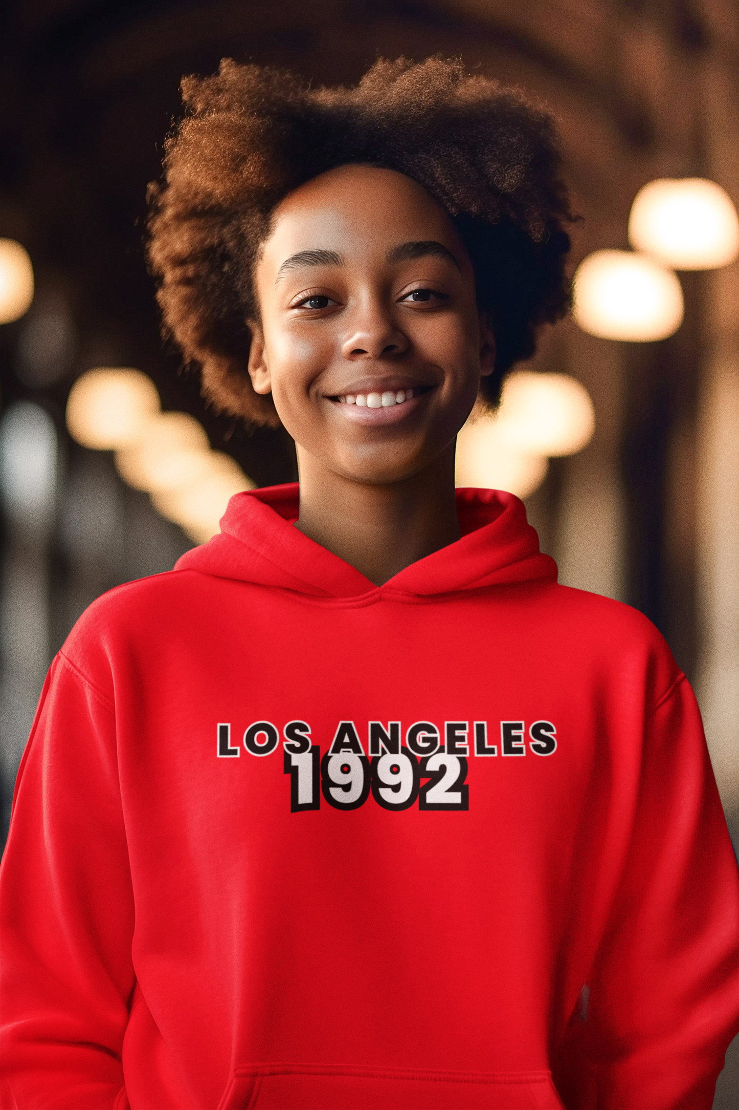 RRR Los Angeles Unisex Hoodie BLACK/RED