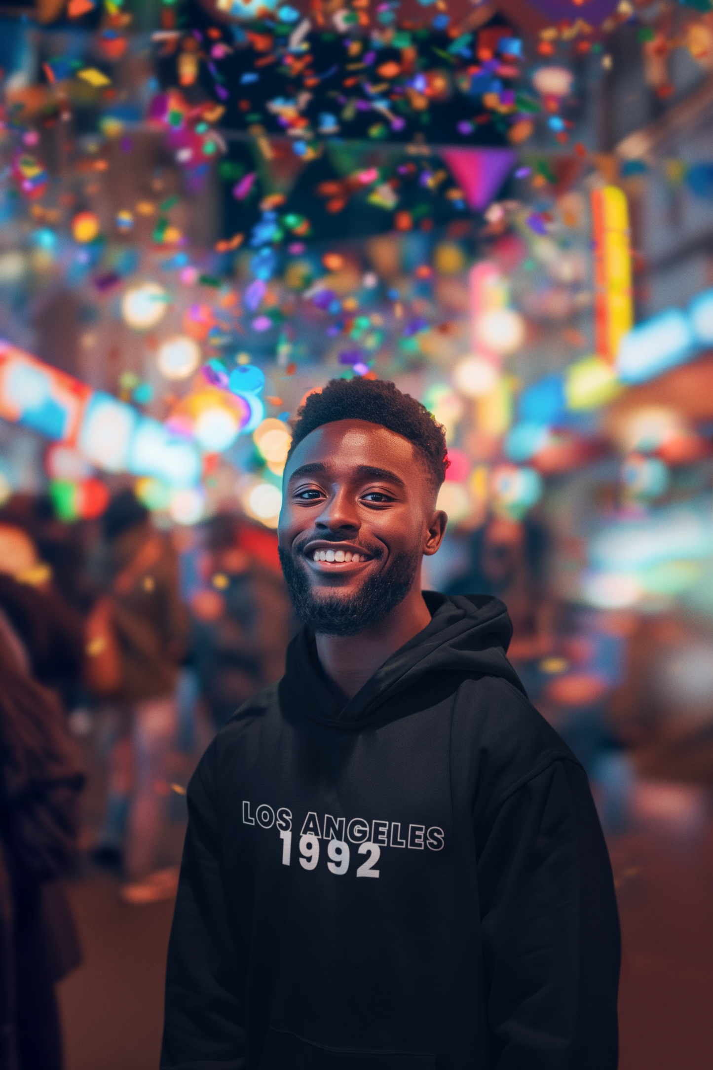 RRR Los Angeles Unisex Hoodie BLACK/RED