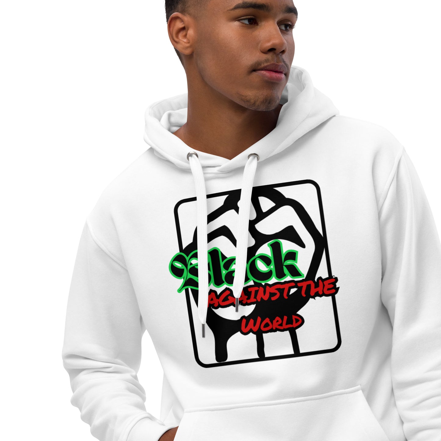 BATW Design 5 Premium Eco hoodie WHITE Unisex