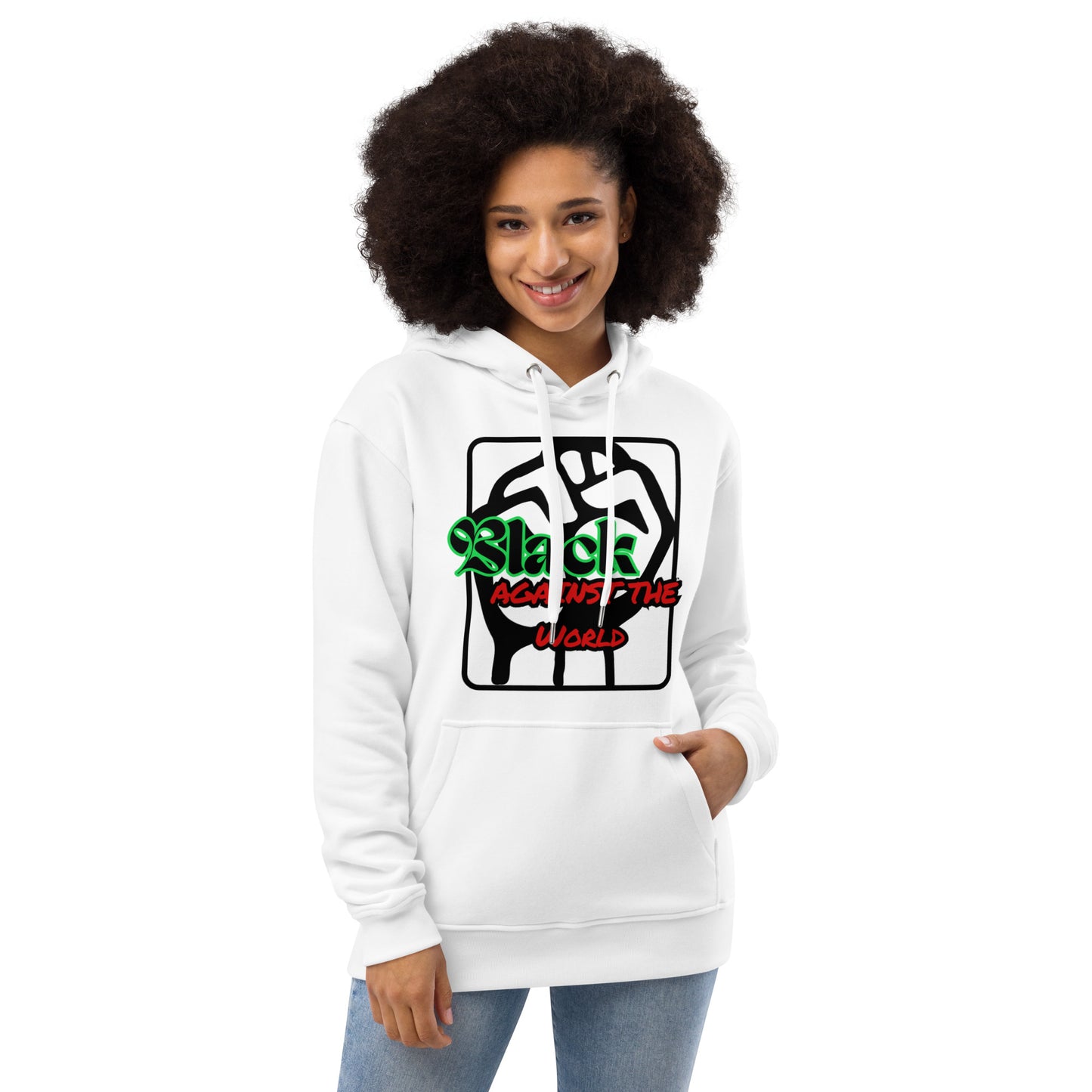 BATW Design 5 Premium Eco hoodie WHITE Unisex