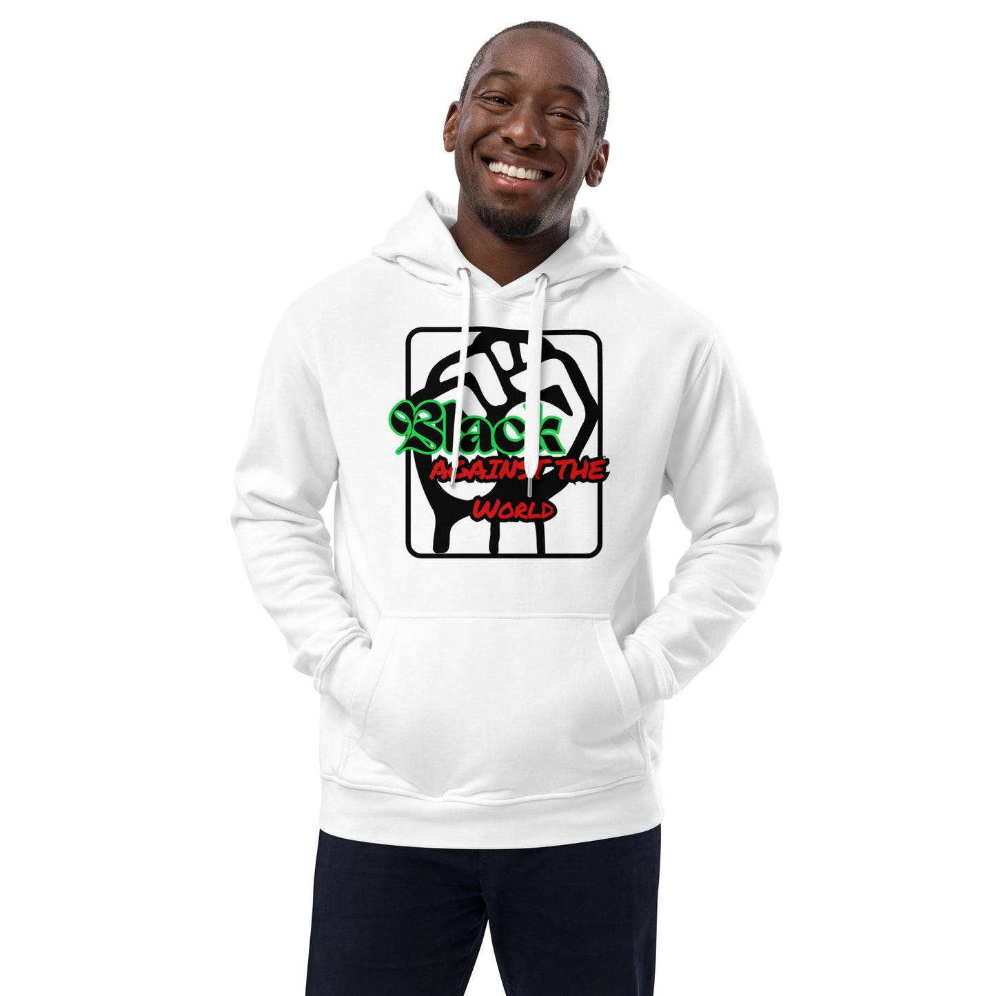 BATW Design 5 Premium Eco hoodie WHITE Unisex
