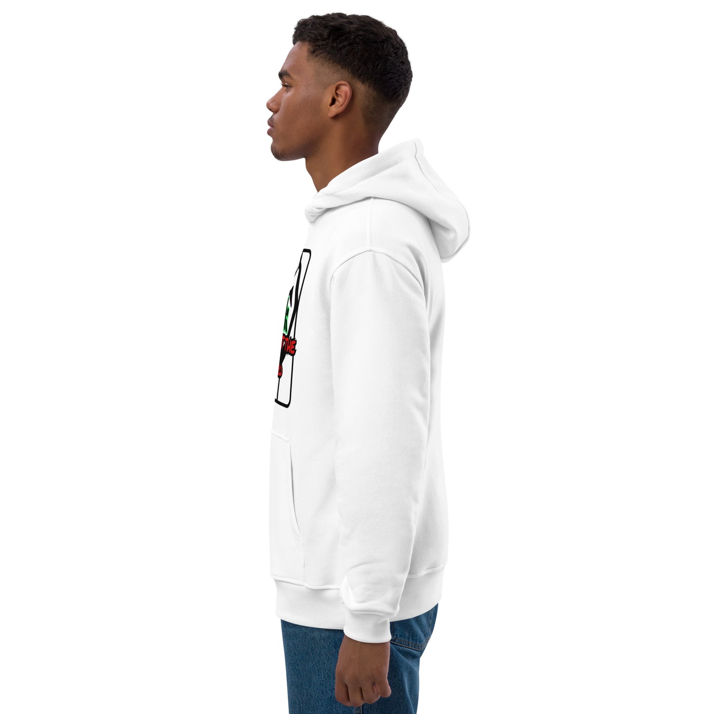 BATW Design 5 Premium Eco hoodie WHITE Unisex