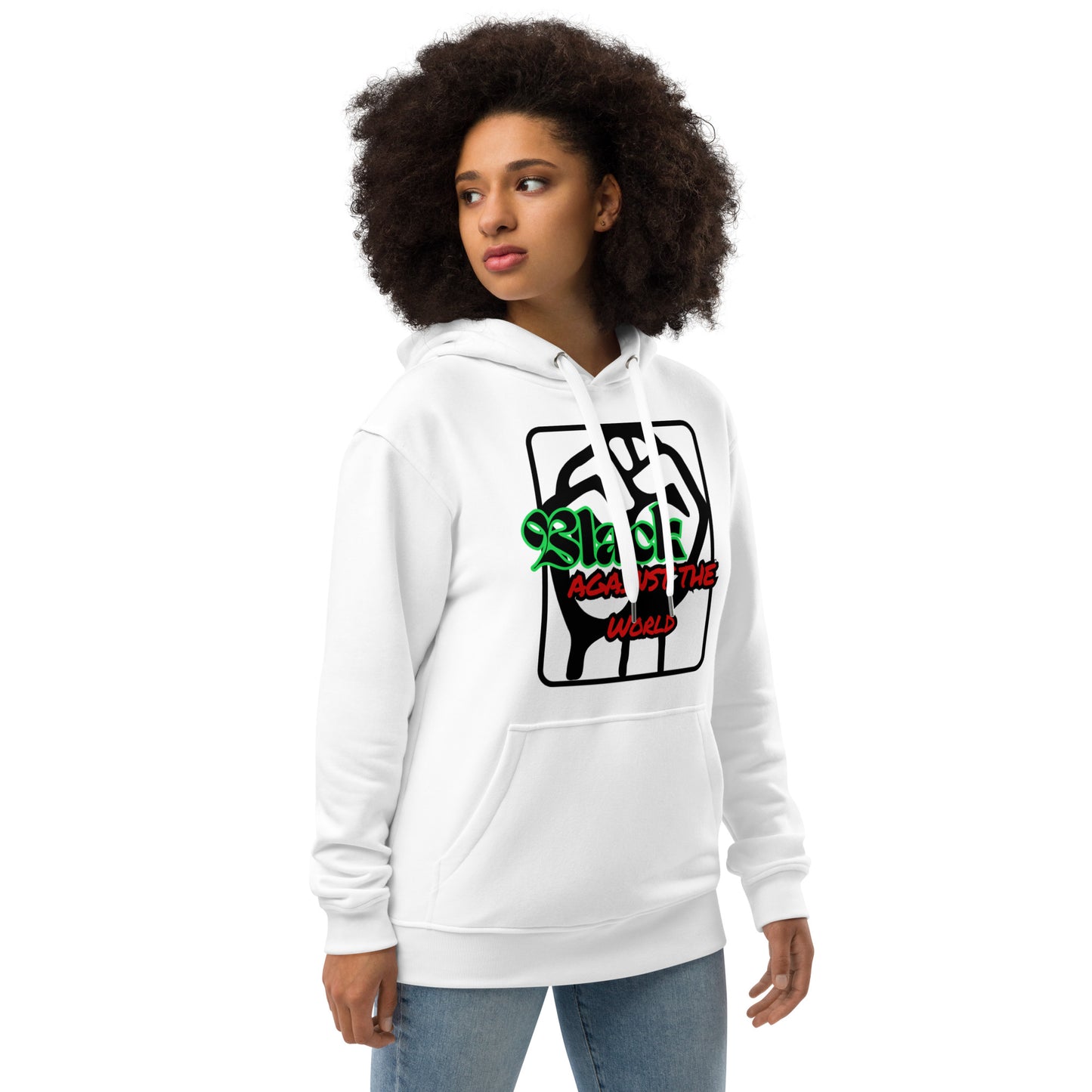 BATW Design 5 Premium Eco hoodie WHITE Unisex
