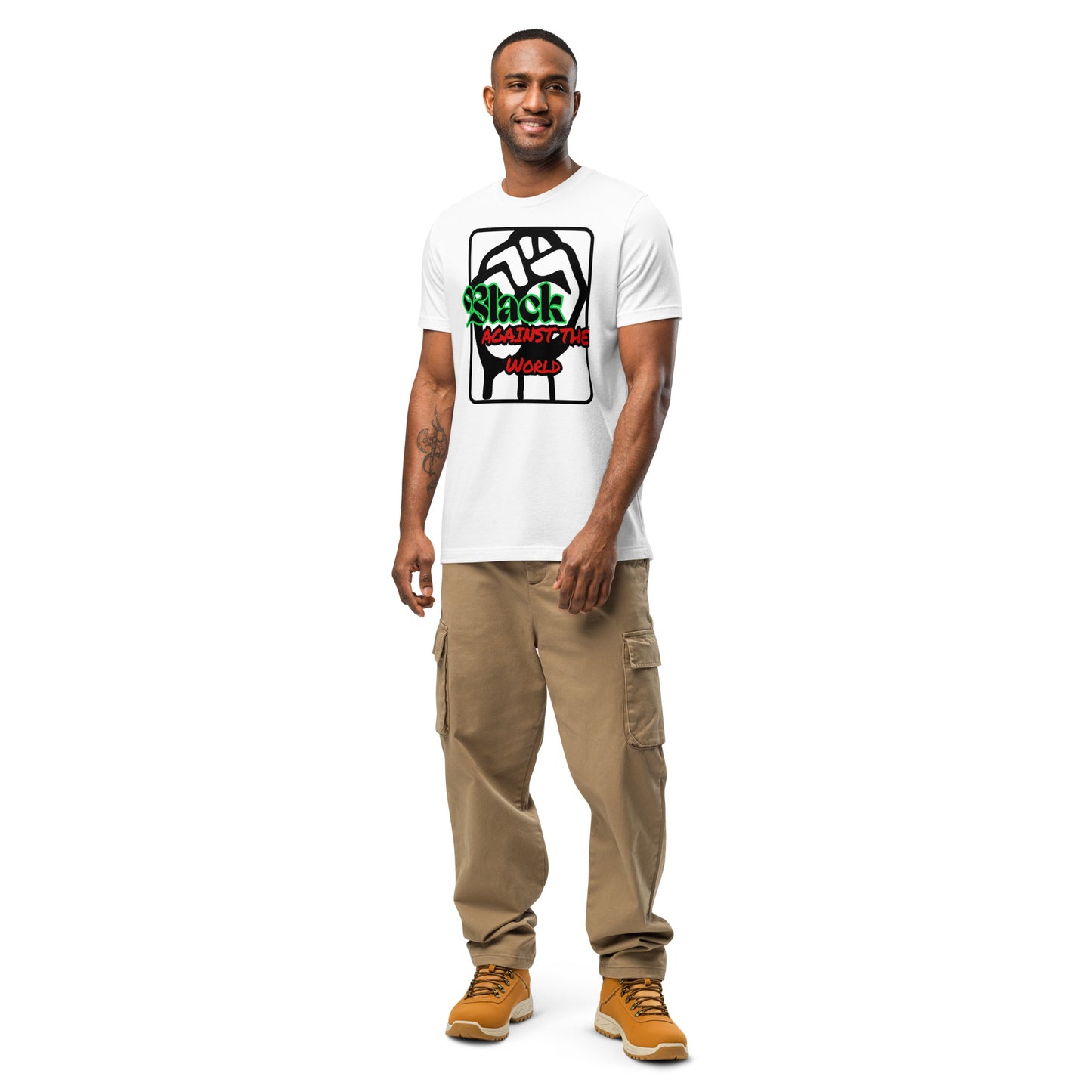 BATW Design 5 Premium cotton T-shirt WHITE Unisex