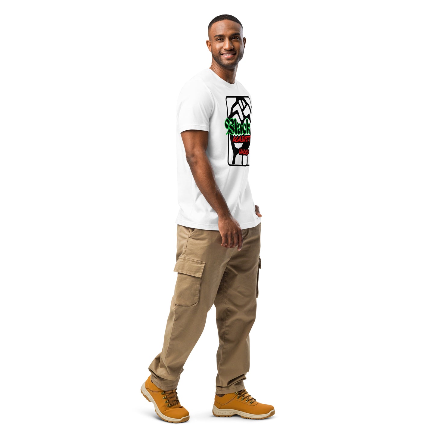 BATW Design 5 Premium cotton T-shirt WHITE Unisex