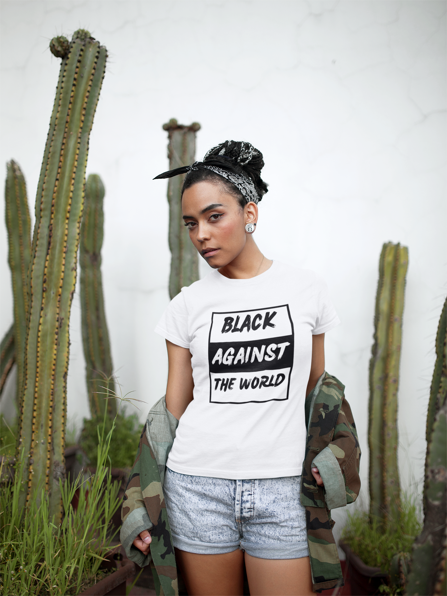 BATW Design 4 High-waisted T shirt WHITE Women